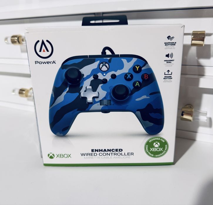 Pad do konsoli Kontroler POWERA Enhanced Camo Niebieski moro Xbox