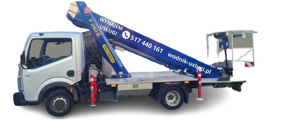 Podnośnik koszowy zwyżka 26m,wynajem usługi, wycinka drzew,mycie okien