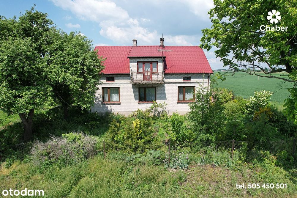 Siedlisko z domem 100 m2, działką 3378 m2 na wsi
