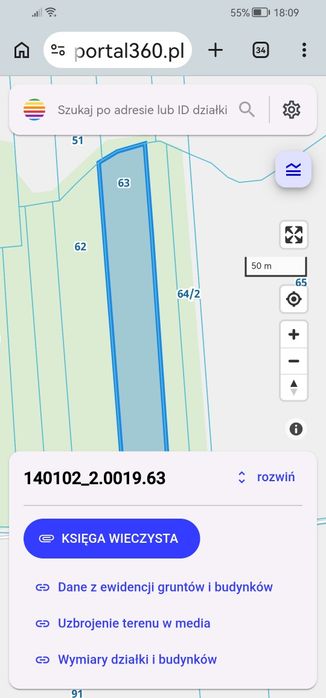 Działka zalesiona, nieruchomość