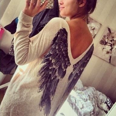 Sweter ze skrzydłami KappAhl roz s oversize