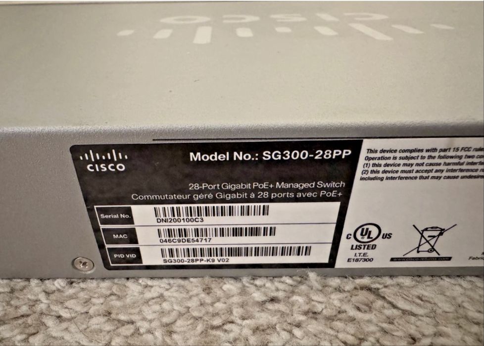 Свич, комутатор Cisco SG300-28PP 28-Port Gigabit PoE+