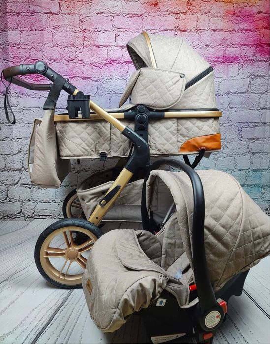 Carrinho de bebé 3 em 1 novo - luxo