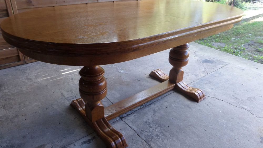 piękny masywny dębowy stół 6 krzeseł krzesła stan bdb dowóz