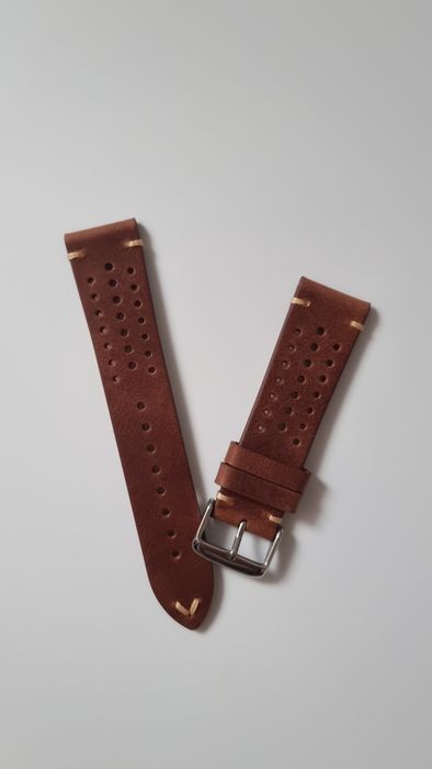 Złotobrązowy męski pasek skórzany EACHE 22 mm