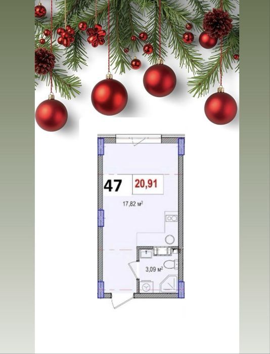 АКЦІЯ! Сучасна квартира 20,91 м2 в новобуді, район Теремки 2