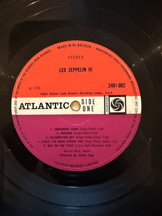 Vinil Led Zeppelin III
