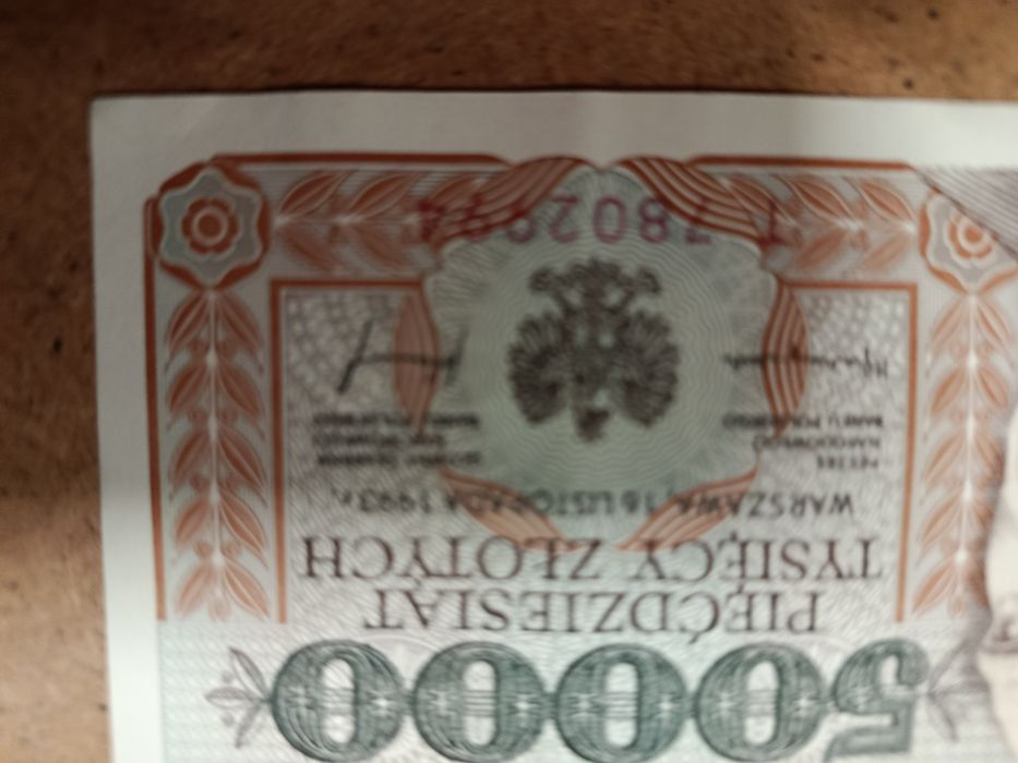 Banknot z 50 000 zł z 1993 roku