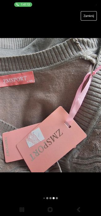 Kardigan damski w kolorze brązowym