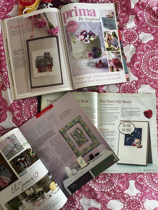 Zestaw czasopism gazet craft scrapbooking collage rękodzieło 7 szt szycie