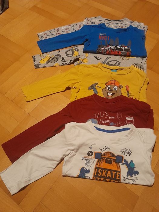 9 x koszulka z długim rękawem r. 110-116