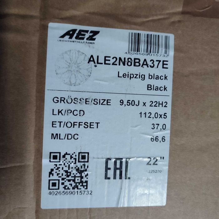 Felga 9,5x22 5x112 ET37 AEZ LEIPZIG BLACK  ALE2N8BA37E