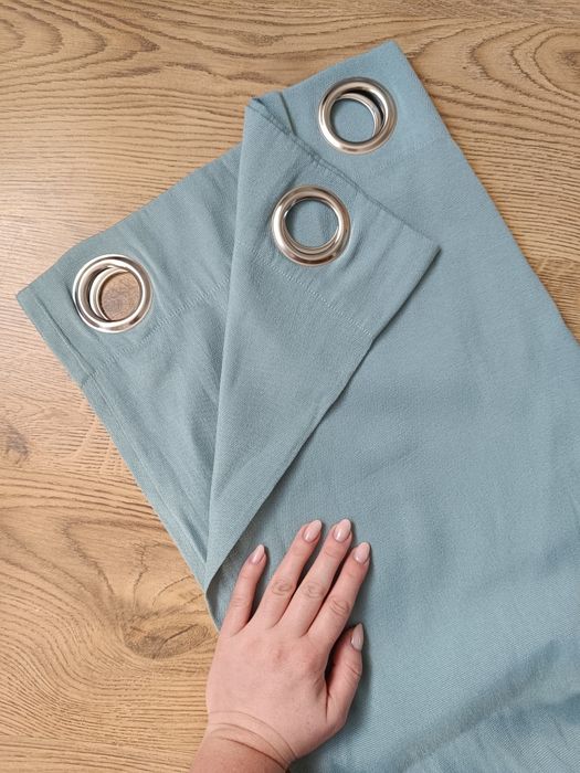 Zasłony w kolorze miętowym / szałwii 2 szt