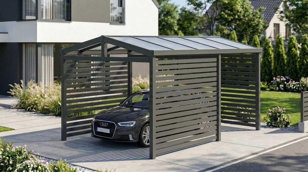 Carport / wiata samochodowa antracyt 606x400