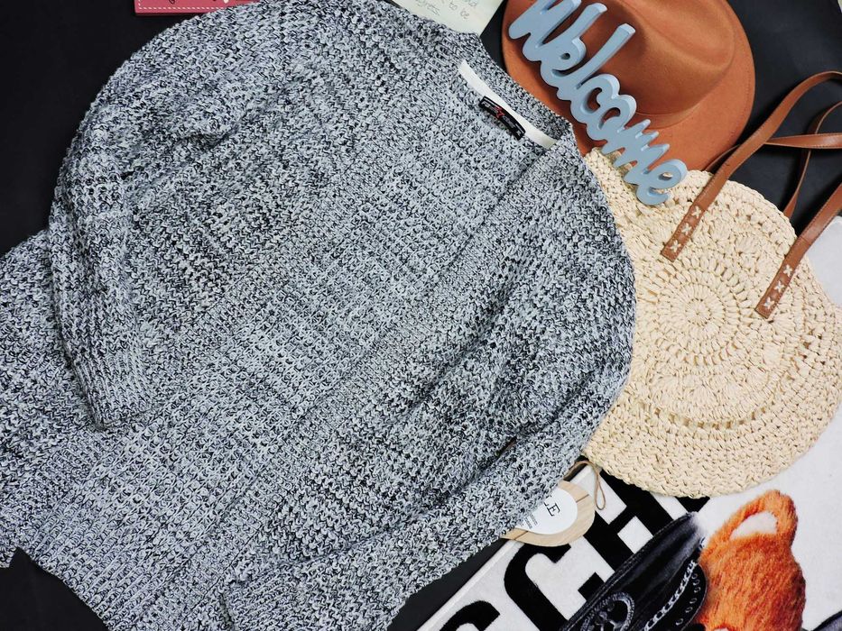 Fishbone sweterek kardigan narzutka XL