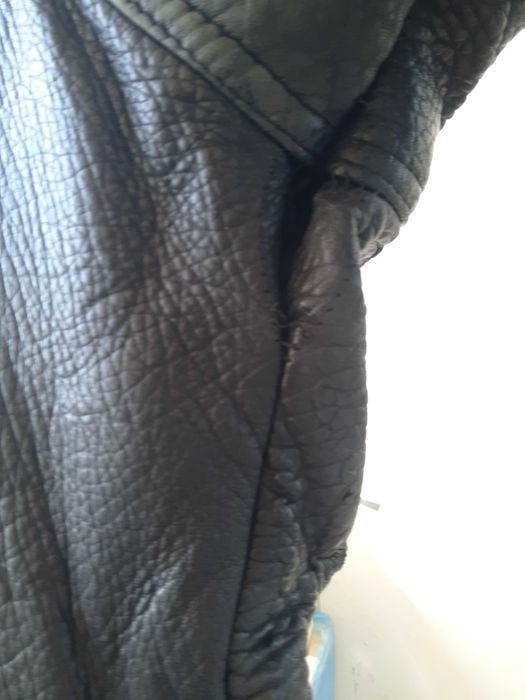 Кожаная куртка, удлинённая, XL