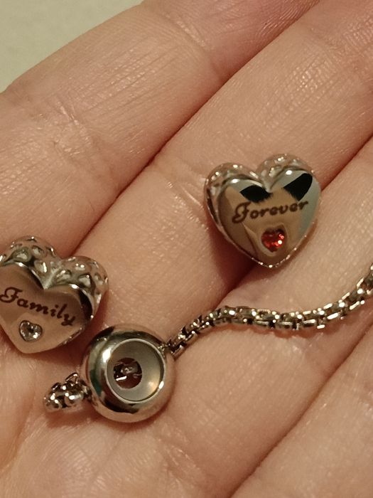 Nowy charms serce family \ forever stal chirurgiczna 316l.