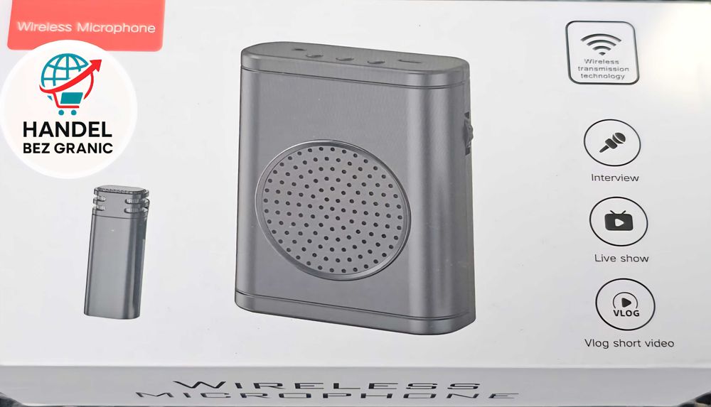 Bezprzewodowy wzmacniacz głosu z bezprzewodowym mikrofonem krawatowym