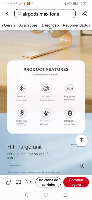 Auscultadores P9 Pro Max novos