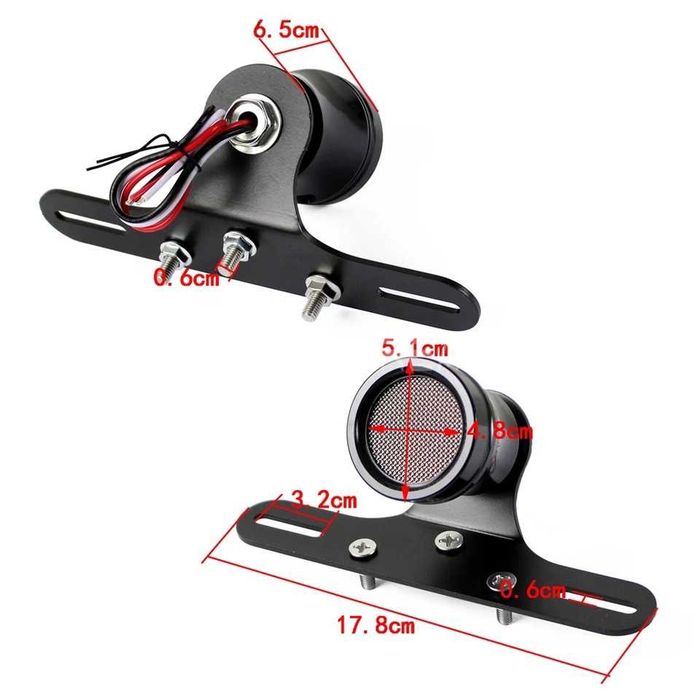 Farolins traseiros retro rede LED cafe racer