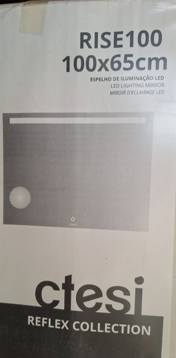 Espelho com leds e lupa 100*65 cm