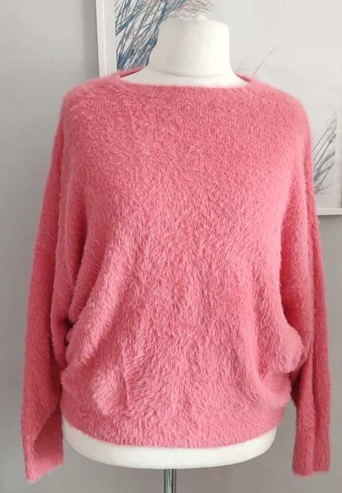 Różowy sweter puchaty F&F 44/46