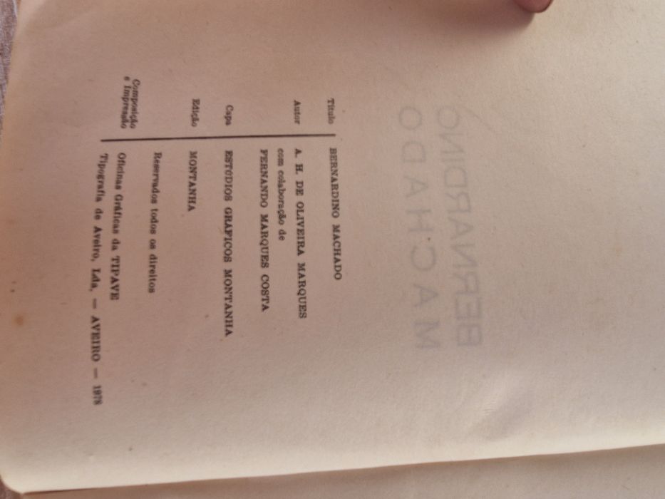 Livro antigo Bernardino Machado 1978 História da República Portuguesa