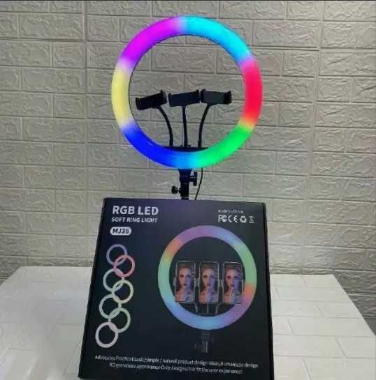 Кільцева LED-лампа RGB MJ36 36 см 3 кріп.тел USB
