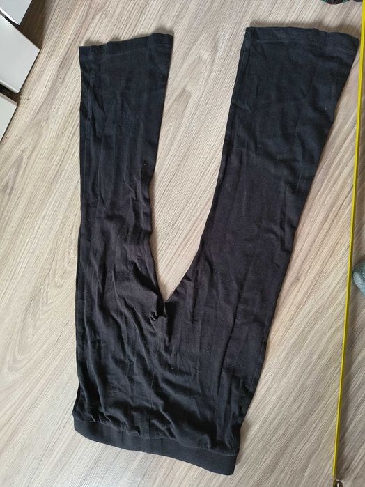 Dzwony spodnie flare H&M czarne 110 bawełna