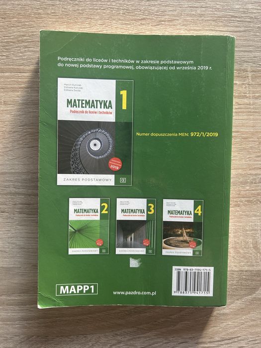 matematyka 1 podręcznik pazdro