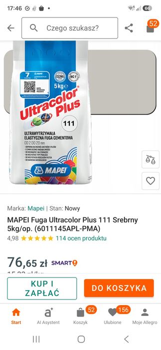Fuga cementowa MAPEI 5kg. ultracolor plus 111