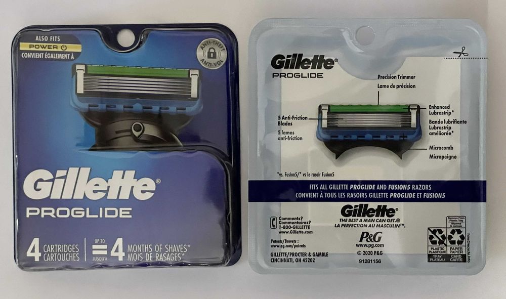 100% Оригинал США Gillette Proglide Chill, ProShield Fusion 4шт