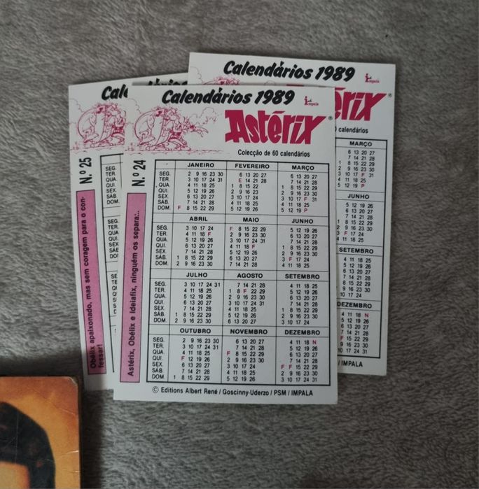 Calendários Antigos para Coleção