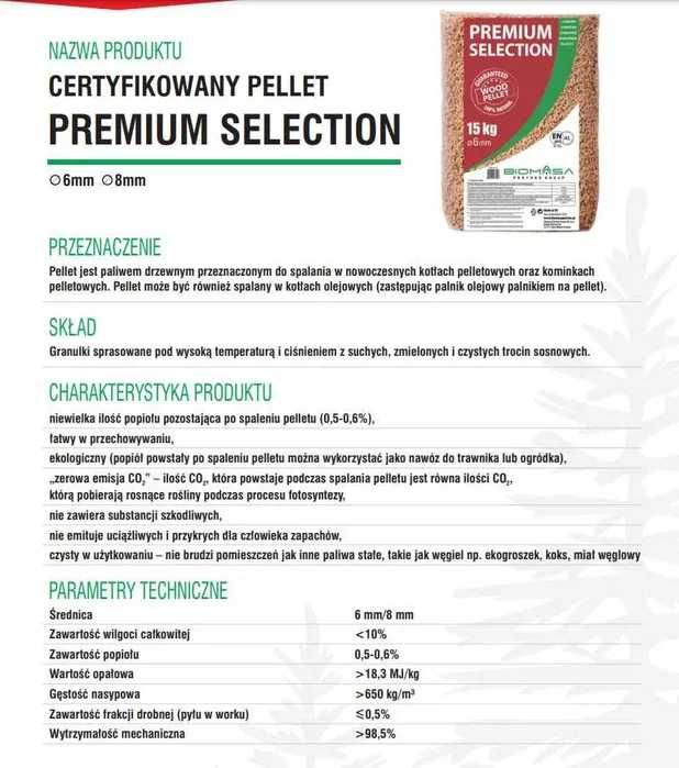 Pellet A1  Biomasa + transport Winda