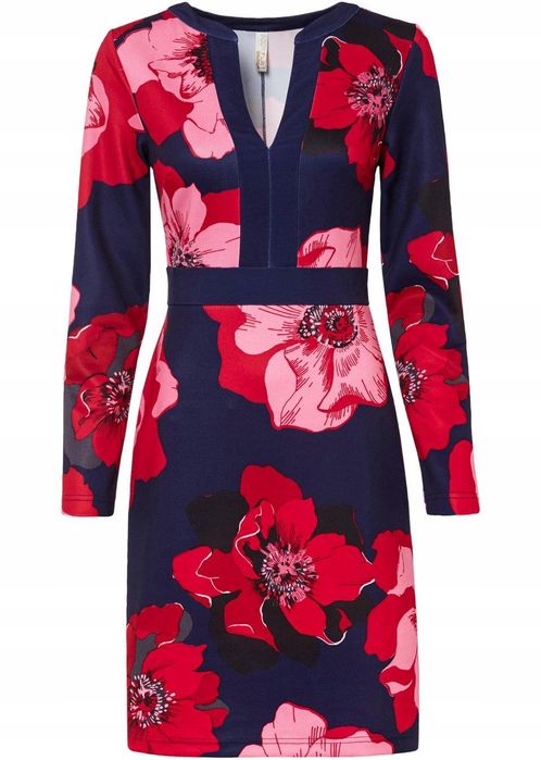 B.P.C ołówkowa sukienka w duże kwiaty 36/38.