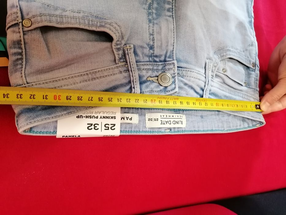 Nowe spodnie skinny push up Stretch roz 25/32 pas 33,5cm x 2