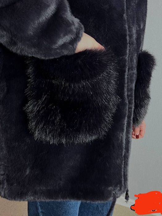 Шубка жіноча подовжена Шуба автоледи эко мех с капюшоном