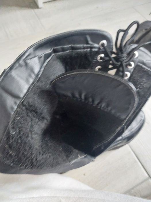 Buty zimowe z kieszonkami skórzane rozmiar 38