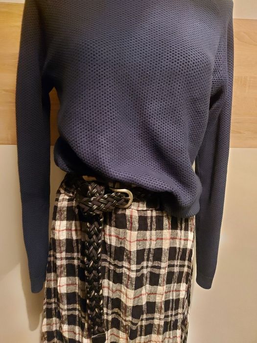Sweter granatowy xs basic z bawełnaklasyczny old money