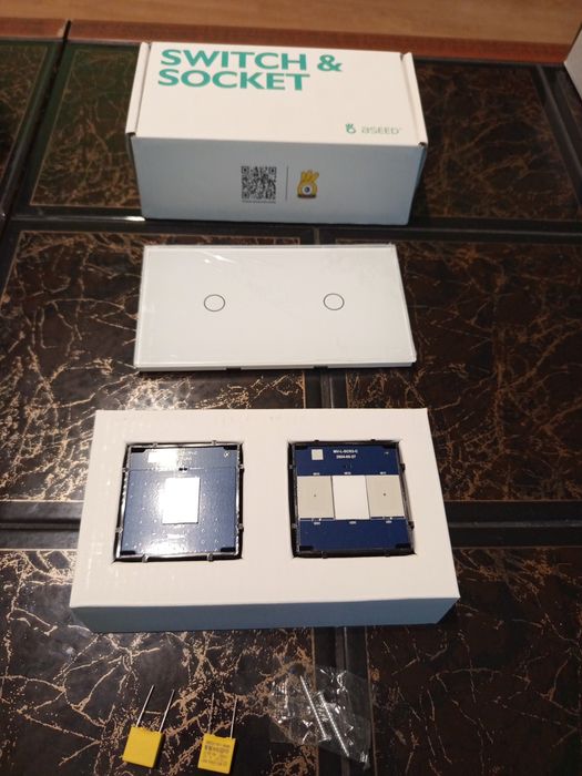 Nowy szklany włącznik światła dotykowy + ramka podwójna BSEED