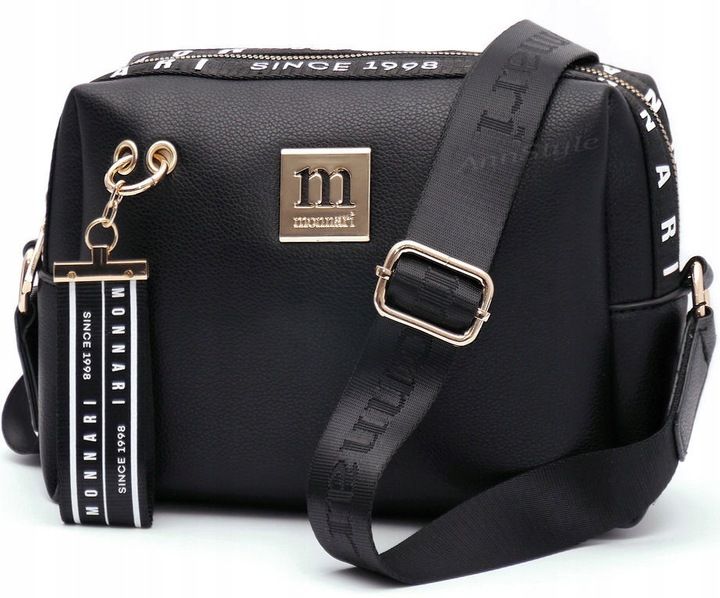 torebka listonoszka monnari bag0170-020 ekoskóra czarna