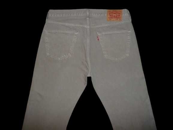 Spodnie dżinsy LEVIS 501 W34/L30=45,5/103cm jeansy beżowe