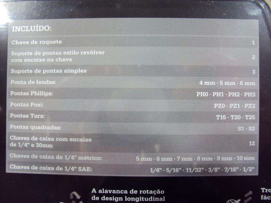 Jogo de chave roquete com pontas