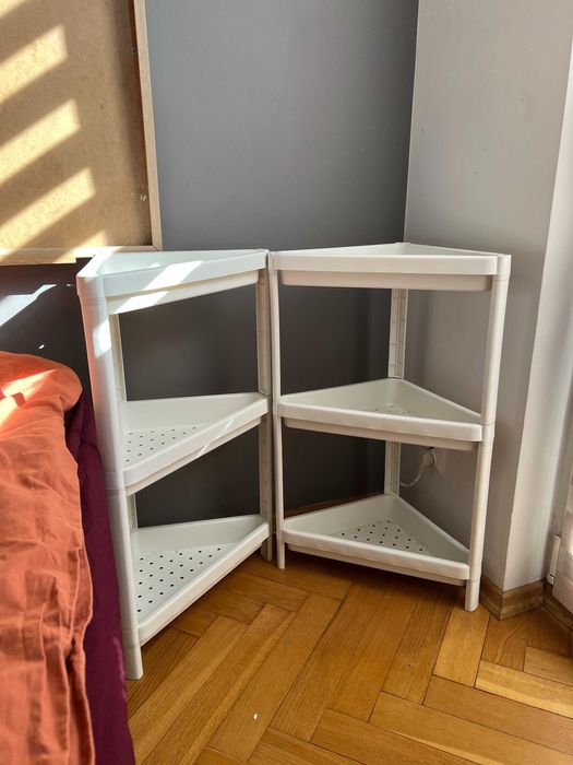 Regał narożny łazienkowy biały VESKEN Ikea, 2 sztuki