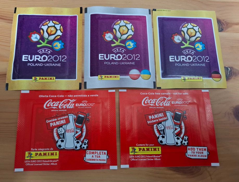 Lote de 20 saquetas de cromos fechadas Mundial Europeu Panini