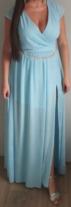 Sukienka maxi błękitna