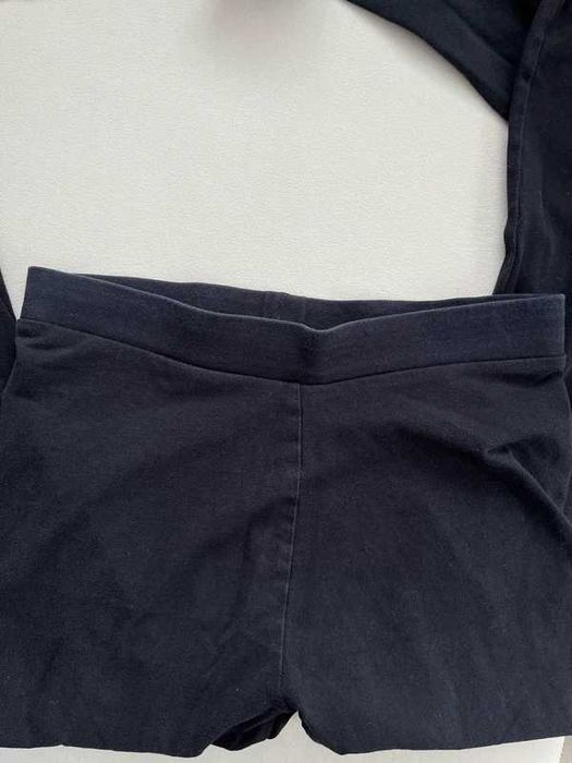 Legginsy getry klasyczne na gumce bawełniane czarne XS