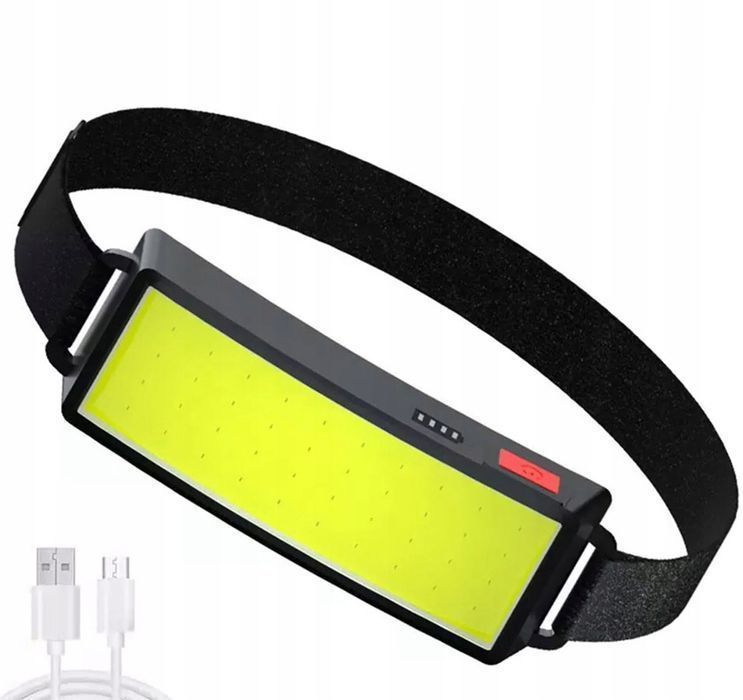 Czołówka LED COB 500Lm 10W akumulator 1000mAh lampka czołowa USB IPX4