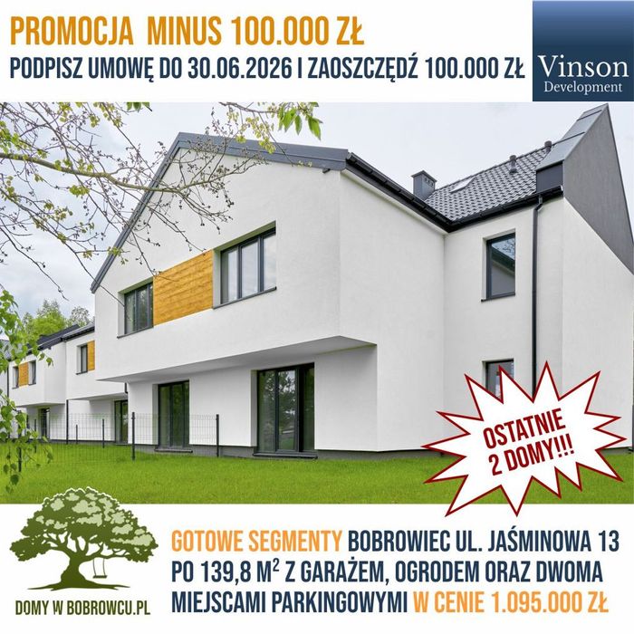 BEZPOŚREDNIO od dewelopera - 2 domy PREMIUM - PROMOCJA minus 200 tys!