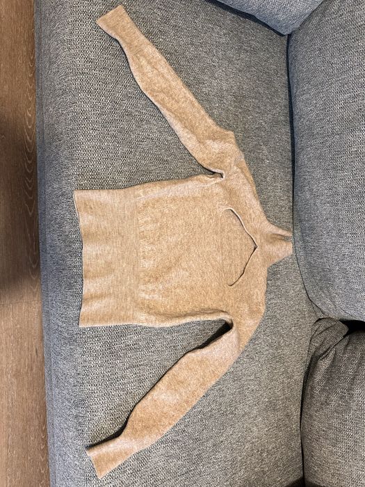 Camisola manga comprida malha fina mulher bege ZARA